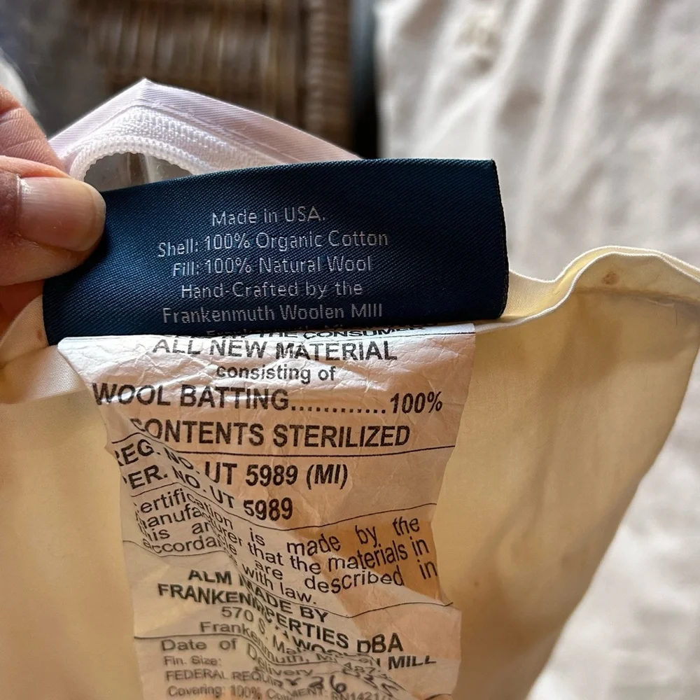 Frakenmuth Woolen Mill wool pillow standard size NIB - Picture 5 of 6